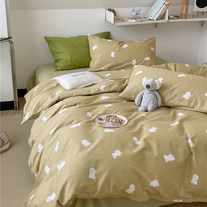 91家纺网 家纺一手货源 找家纺 棉眠 2022春夏新款全棉混搭四件套 NiNi狗（枕套默认混搭）