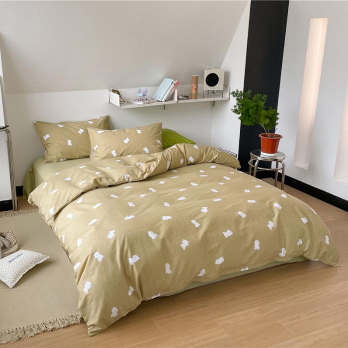 91家纺网 家纺一手货源 找家纺 棉眠 2022春夏新款全棉混搭四件套 NiNi狗（枕套默认混搭）