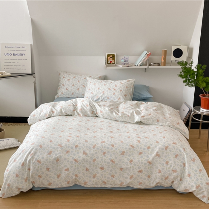 91家纺网 家纺一手货源 找家纺 棉眠 2022春夏新款全棉混搭四件套 月小野（枕套可混搭可碎花）