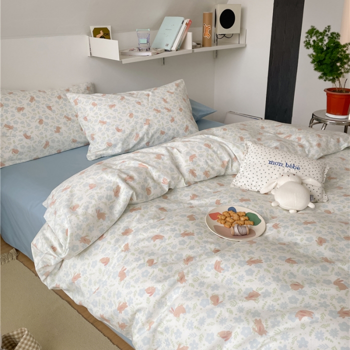 91家纺网 家纺一手货源 找家纺 棉眠 2022春夏新款全棉混搭四件套 月小野（枕套可混搭可碎花）