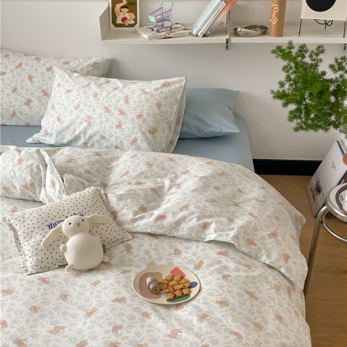 91家纺网 家纺一手货源 找家纺 棉眠 2022春夏新款全棉混搭四件套 月小野（枕套可混搭可碎花）