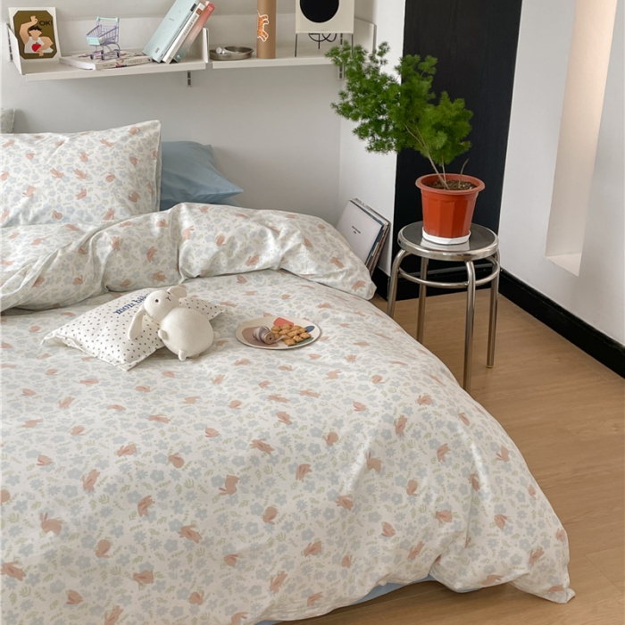 91家纺网 家纺一手货源 找家纺 棉眠 2022春夏新款全棉混搭四件套 月小野（枕套可混搭可碎花）