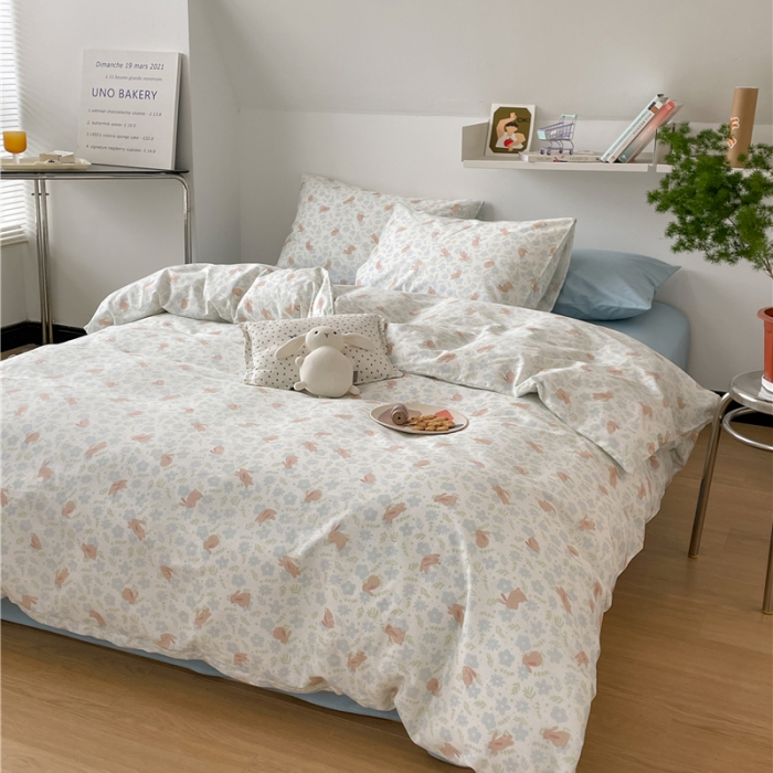 91家纺网 家纺一手货源 找家纺 棉眠 2022春夏新款全棉混搭四件套 月小野（枕套可混搭可碎花）