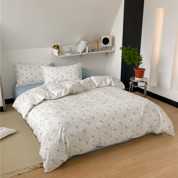 91家纺网 家纺一手货源 找家纺 棉眠 2022春夏新款全棉混搭四件套 月小野（枕套可混搭可碎花）