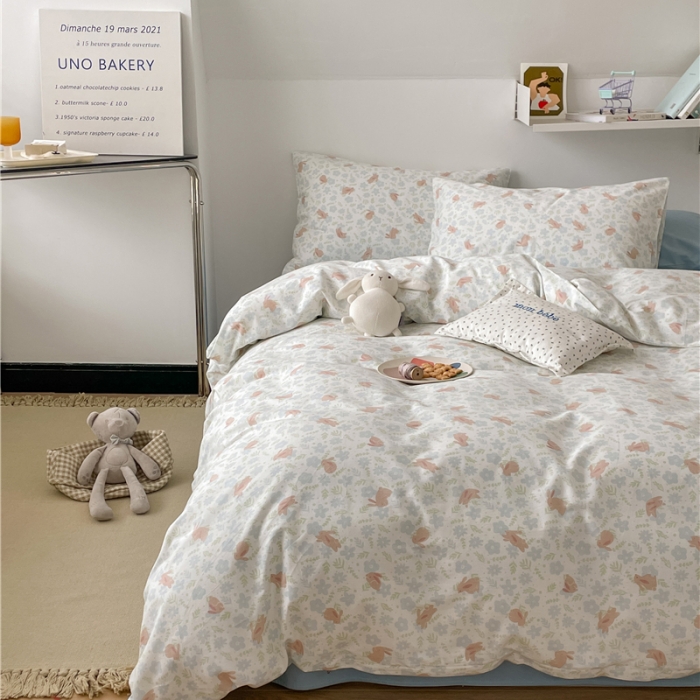 91家纺网 家纺一手货源 找家纺 棉眠 2022春夏新款全棉混搭四件套 月小野（枕套可混搭可碎花）