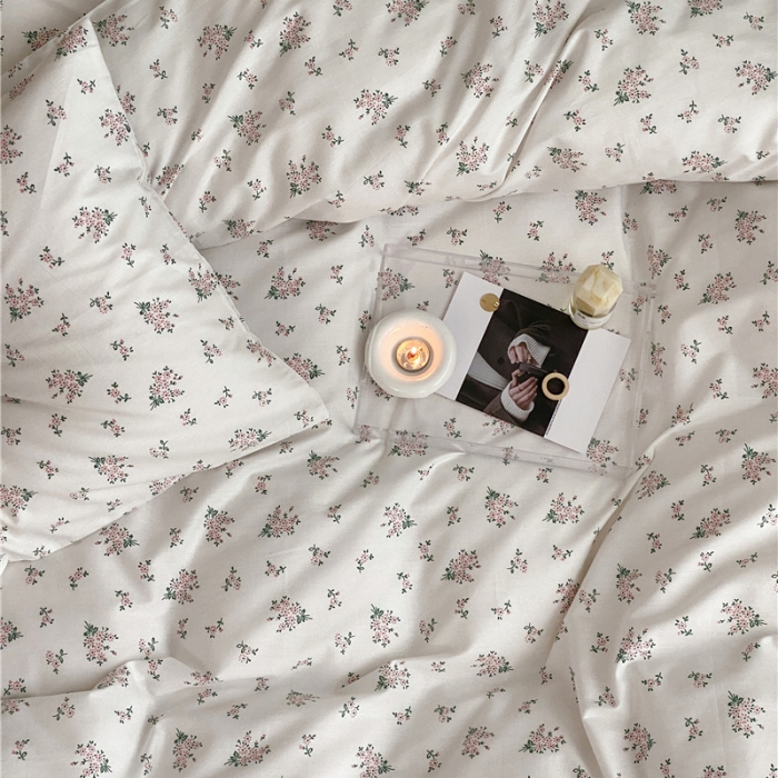 91家纺网 家纺一手货源 找家纺 棉眠 2022春夏新款全棉混搭四件套 松饼小姐（枕套可混搭可碎花）