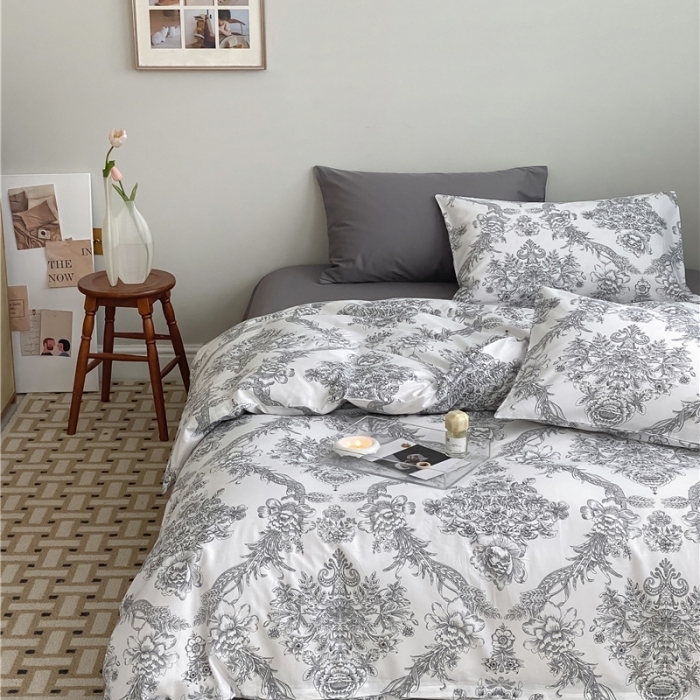 91家纺网 家纺一手货源 找家纺 棉眠 2022春夏新款全棉混搭四件套 海莉夫人（枕套可混搭可碎花）