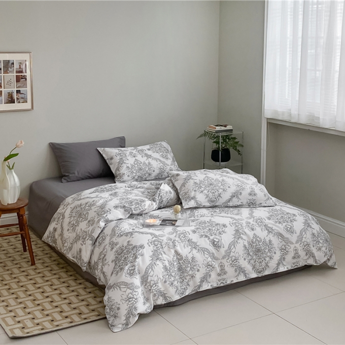 91家纺网 家纺一手货源 找家纺 棉眠 2022春夏新款全棉混搭四件套 海莉夫人（枕套可混搭可碎花）