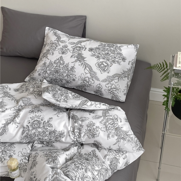 91家纺网 家纺一手货源 找家纺 棉眠 2022春夏新款全棉混搭四件套 海莉夫人（枕套可混搭可碎花）