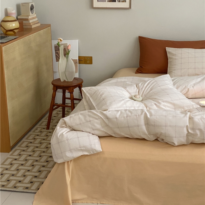 91家纺网 家纺一手货源 找家纺 棉眠 2022春夏新款全棉混搭四件套 格雷先生（枕套默认混搭）