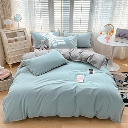 91家纺网 家纺一手货源 找家纺 （总）眠帛 2022新款水洗棉贝壳绣边四件套