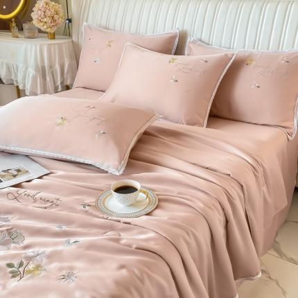 91家纺网 家纺一手货源 找家纺 （总）安妮家居 2022新款水洗真丝夏被四件套