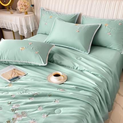 91家纺网 家纺一手货源 找家纺 （总）安妮家居 2022新款水洗真丝夏被四件套