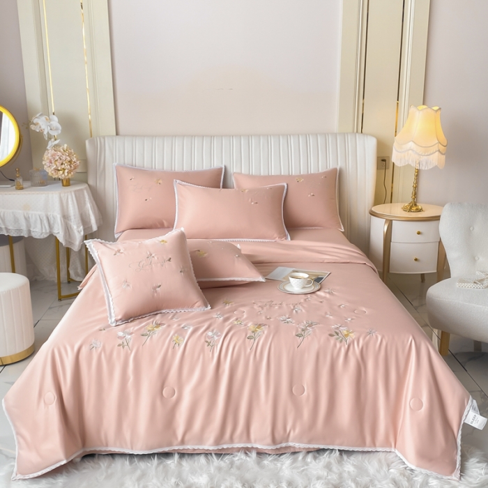 91家纺网 家纺一手货源 找家纺 （总）安妮家居 2022新款水洗真丝夏被四件套