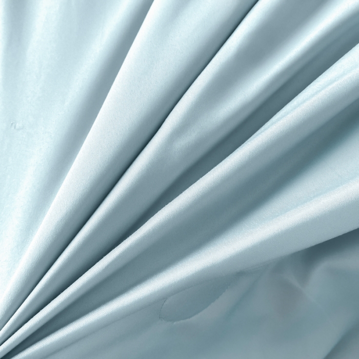 91家纺网 家纺一手货源 找家纺 安妮家居 2022新款水洗真丝夏被四件套 蕾丝浅蓝