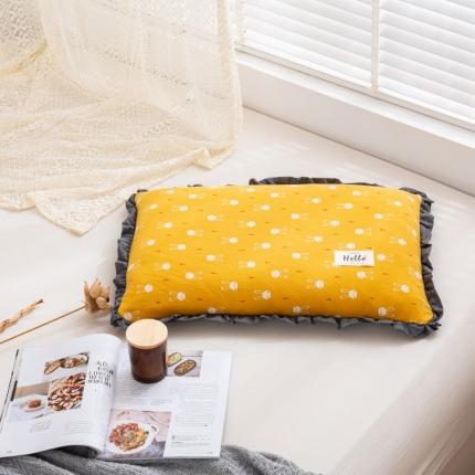 91家纺网 家纺一手货源 找家纺 总明星枕业 2022新款田园风纯棉荞麦壳枕头花边全荞麦皮枕芯