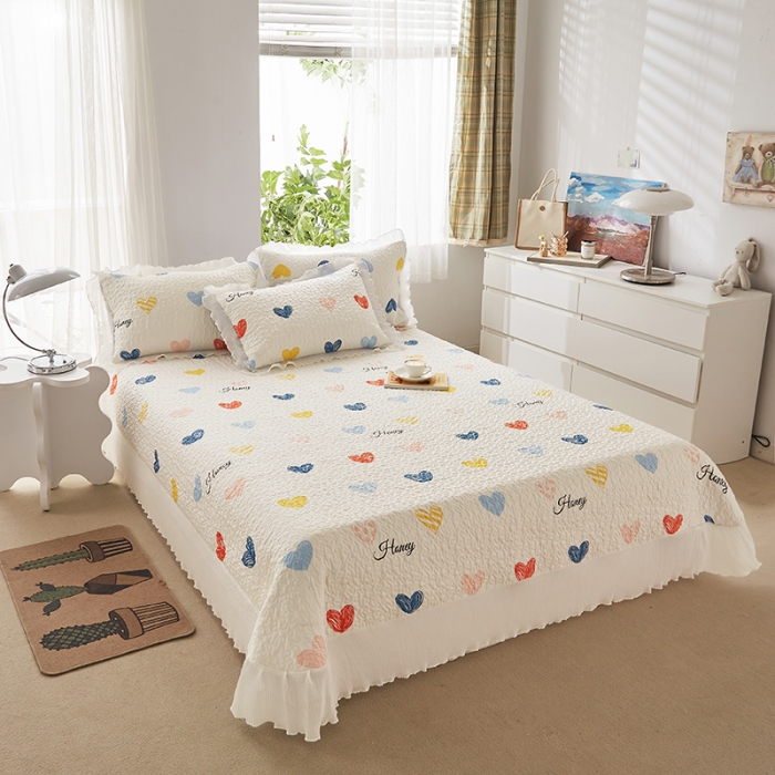 91家纺网 家纺一手货源 找家纺 （总）艾晶美家纺 2022新款磨毛印花夹棉床盖三件套