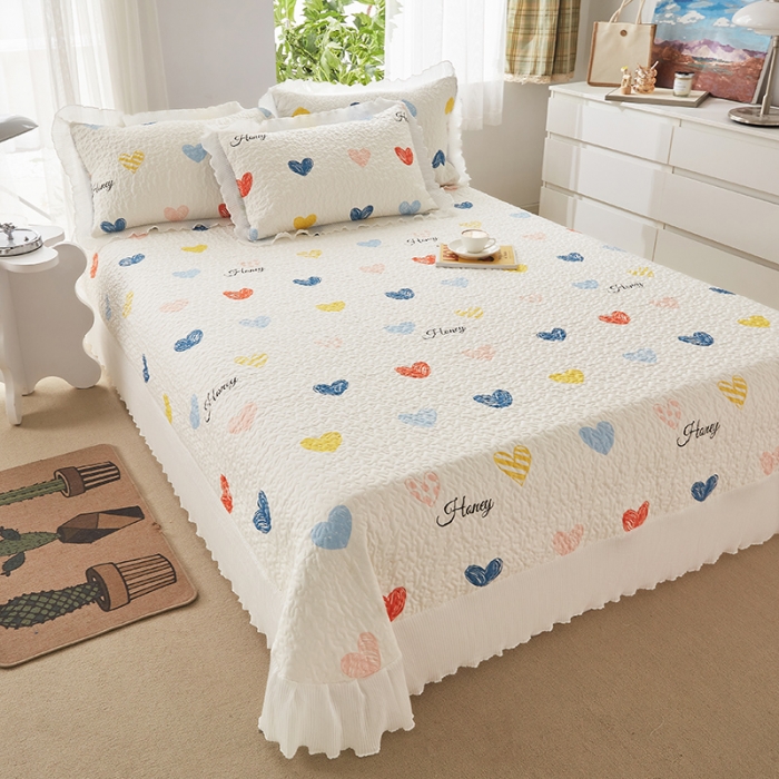 91家纺网 家纺一手货源 找家纺 （总）艾晶美家纺 2022新款磨毛印花夹棉床盖三件套