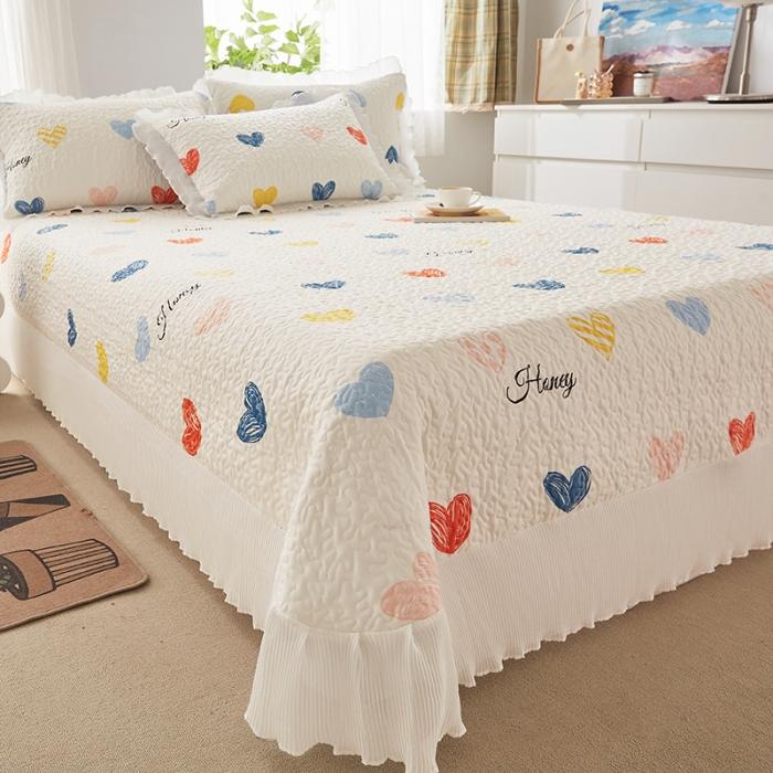 91家纺网 家纺一手货源 找家纺 （总）艾晶美家纺 2022新款磨毛印花夹棉床盖三件套