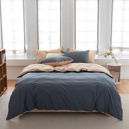 91家纺网 家纺一手货源 找家纺 （总）寐眠 2022新款40s全棉纯色双拼四件套