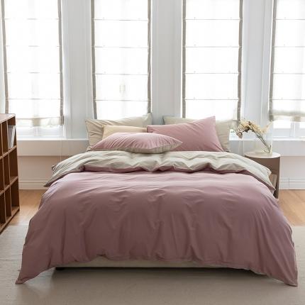 91家纺网 家纺一手货源 找家纺 （总）寐眠 2022新款40s全棉纯色双拼四件套