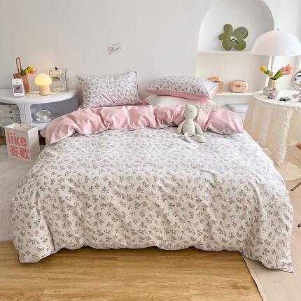 91家纺网 家纺一手货源 找家纺 沐棉 2022新款全棉13370四件套花颜系列 简爱