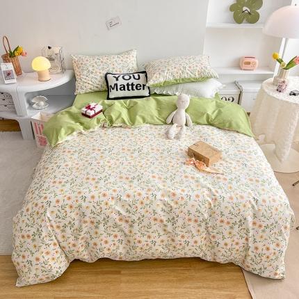 91家纺网 家纺一手货源 找家纺 沐棉 2022新款全棉13370四件套花颜系列 清雅