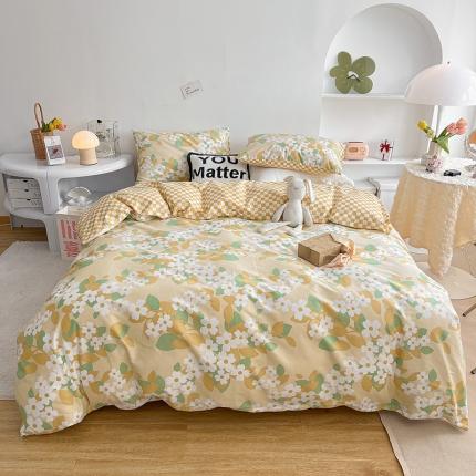 91家纺网 家纺一手货源 找家纺 沐棉 2022新款全棉13370四件套花颜系列 又见花开