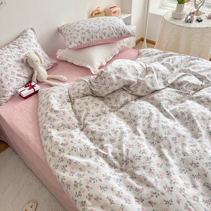 91家纺网 家纺一手货源 找家纺 沐棉 2022新款全棉13370四件套花颜系列 简爱