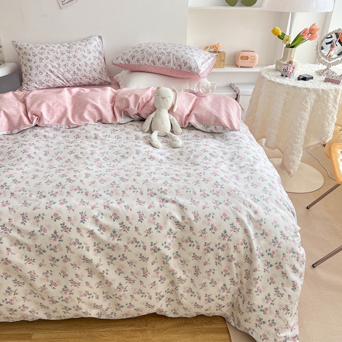 91家纺网 家纺一手货源 找家纺 沐棉 2022新款全棉13370四件套花颜系列 简爱