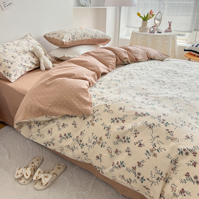 91家纺网 家纺一手货源 找家纺 沐棉 2022新款全棉13370四件套花颜系列 沐风