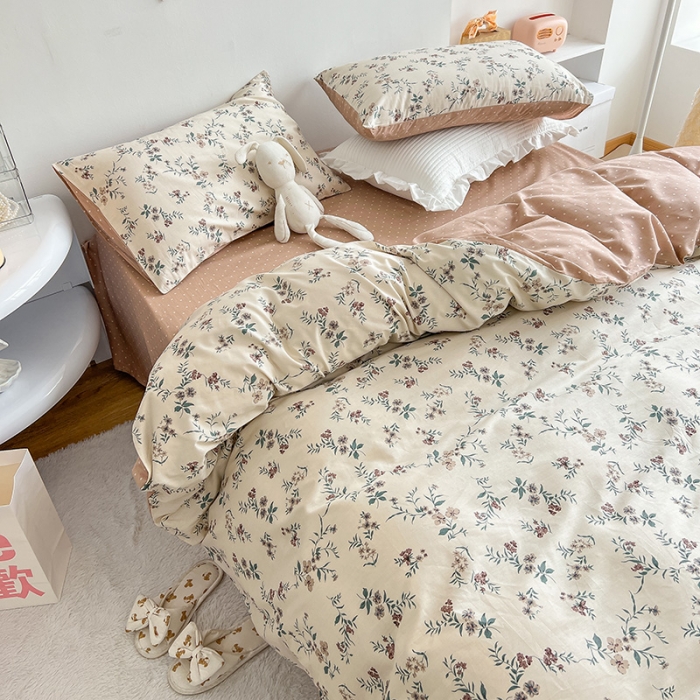 91家纺网 家纺一手货源 找家纺 沐棉 2022新款全棉13370四件套花颜系列 沐风