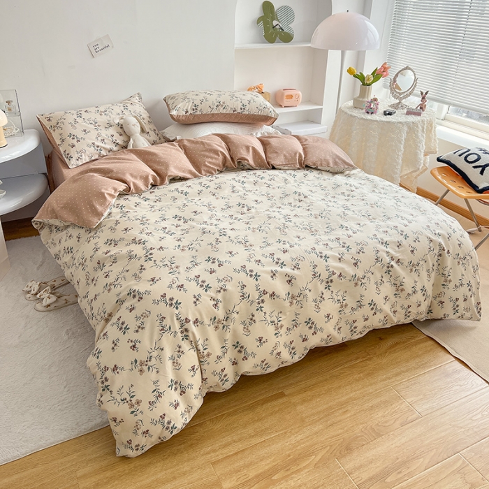 91家纺网 家纺一手货源 找家纺 沐棉 2022新款全棉13370四件套花颜系列 沐风