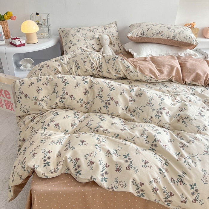 91家纺网 家纺一手货源 找家纺 沐棉 2022新款全棉13370四件套花颜系列 沐风