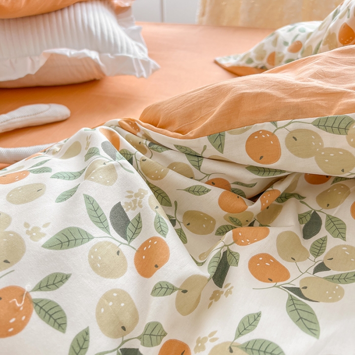 91家纺网 家纺一手货源 找家纺 沐棉 2022新款全棉13370四件套花颜系列 硕果