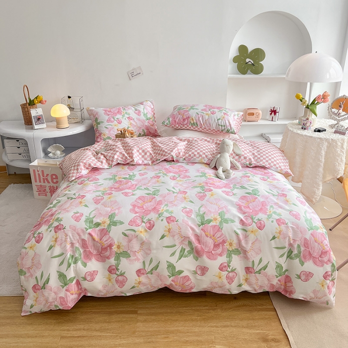 91家纺网 家纺一手货源 找家纺 沐棉 2022新款全棉13370四件套花颜系列 恬静