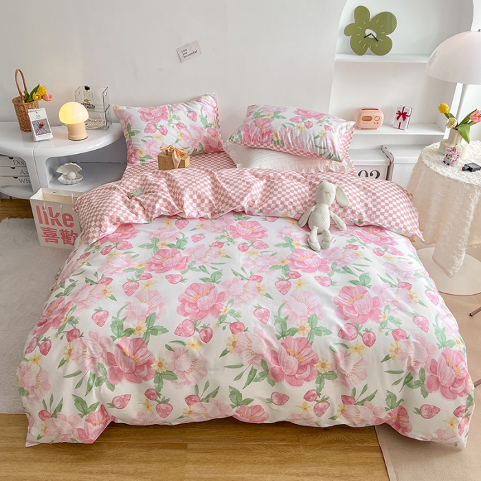 91家纺网 家纺一手货源 找家纺 沐棉 2022新款全棉13370四件套花颜系列 恬静