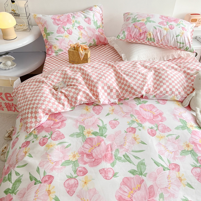 91家纺网 家纺一手货源 找家纺 沐棉 2022新款全棉13370四件套花颜系列 恬静