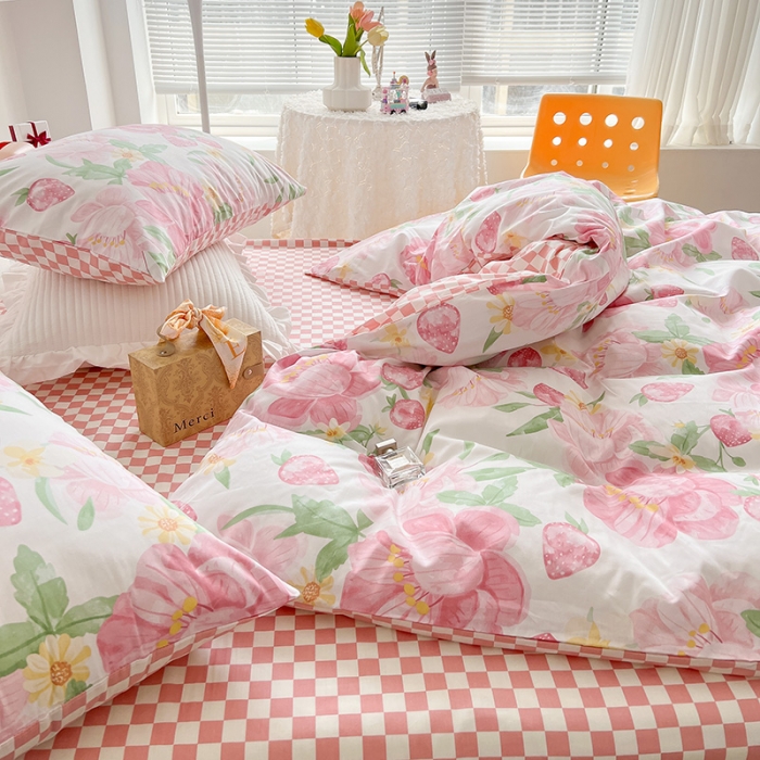 91家纺网 家纺一手货源 找家纺 沐棉 2022新款全棉13370四件套花颜系列 恬静