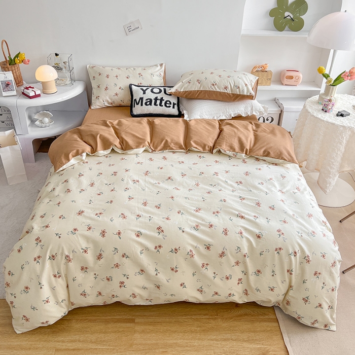 91家纺网 家纺一手货源 找家纺 沐棉 2022新款全棉13370四件套花颜系列 小美好