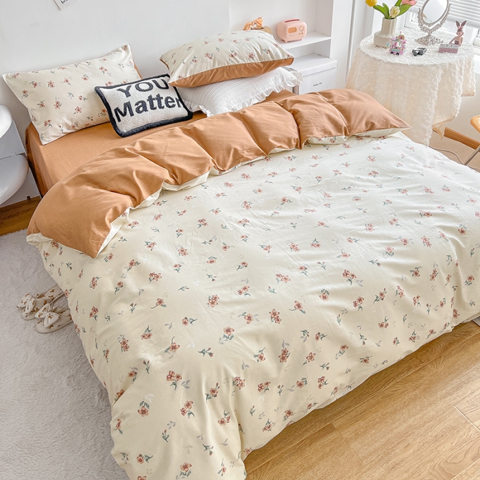 91家纺网 家纺一手货源 找家纺 沐棉 2022新款全棉13370四件套花颜系列 小美好