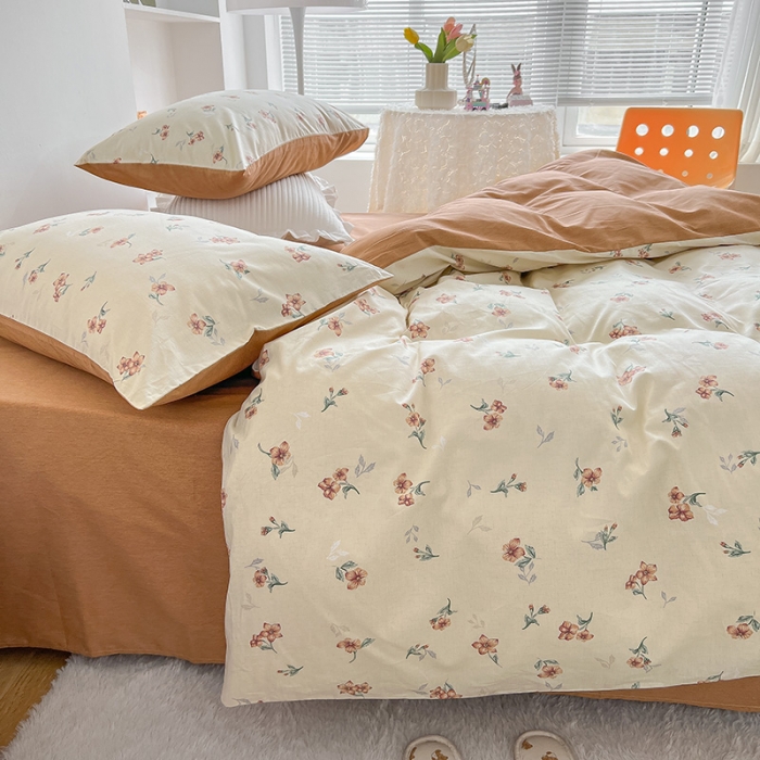 91家纺网 家纺一手货源 找家纺 沐棉 2022新款全棉13370四件套花颜系列 小美好