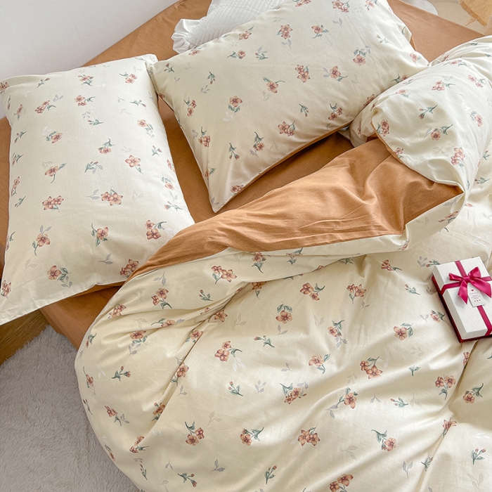 91家纺网 家纺一手货源 找家纺 沐棉 2022新款全棉13370四件套花颜系列 小美好