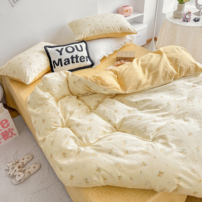 91家纺网 家纺一手货源 找家纺 沐棉 2022新款全棉13370四件套花颜系列 依恋