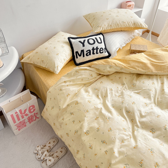 91家纺网 家纺一手货源 找家纺 沐棉 2022新款全棉13370四件套花颜系列 依恋