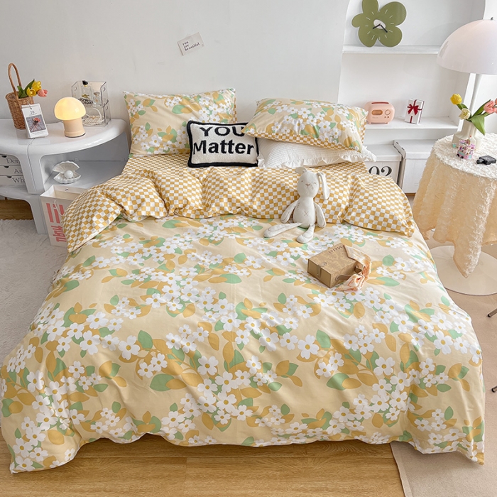 91家纺网 家纺一手货源 找家纺 沐棉 2022新款全棉13370四件套花颜系列 又见花开