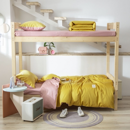 91家纺网 家纺一手货源 找家纺 纯色拼色全棉纯棉正宗13372学生宿舍三件套寝室上下铺六件套