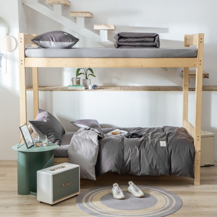 91家纺网 家纺一手货源 找家纺 纯色拼色全棉纯棉正宗13372学生宿舍三件套寝室上下铺六件套