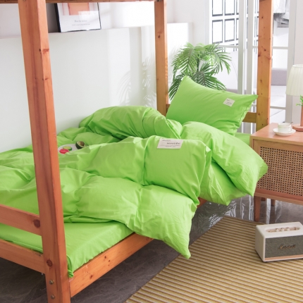 91家纺网 家纺一手货源 找家纺 纯色拼色全棉纯棉正宗13372学生宿舍三件套寝室上下铺六件套