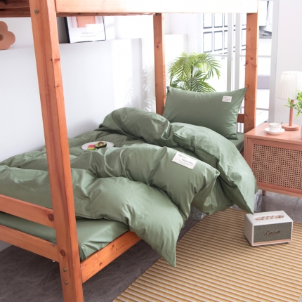 91家纺网 家纺一手货源 找家纺 纯色拼色全棉纯棉正宗13372学生宿舍三件套寝室上下铺六件套